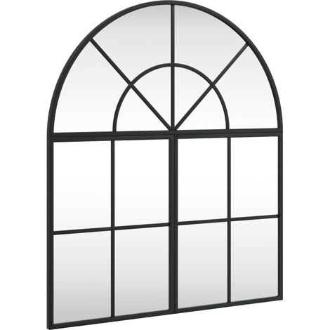 Maison Exclusive - Wandspiegel Schwarz 60x70 cm Gewölbt Eisen