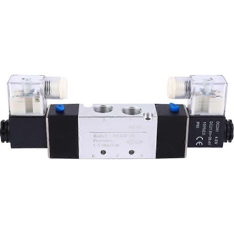 Électrovanne pneumatique 4V320-10, entrée/sortie 3/8", sortie 1/4", échappement 5 orifices (24 V CC) YEMAA (1/3)