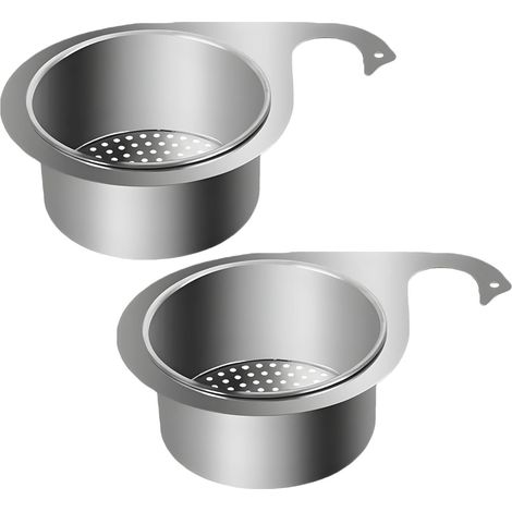 Lot de 2 paniers-filtres en acier inoxydable en forme de cygne pour évier, panier-filtre multifonctionnel suspendu (version améliorée 2025), crépine de robinet suspendue, crépine d'angle pour évier