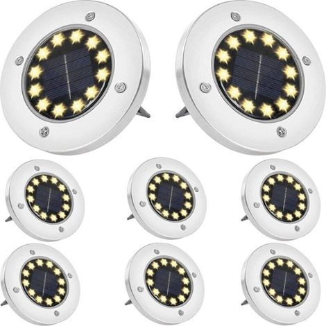 Lampes solaires de jardin extérieur 12 LED Lampes solaires de jardin extérieures Lampes solaires étanches Jardin extérieur Patio Allée Pelouse. (1/3)