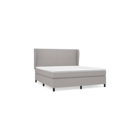 Sommier à lattes de lit avec matelas Gris clair 180x200 Tissu (1/5)