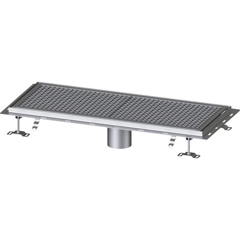 Caniveau Ferrofix avec angle de raccordement pour carrelage, 400 x 1050 mm