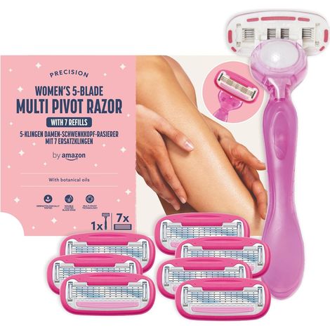 Rasoir 5 lames pour femmes avec manche pivotant multi-axial + 7 recharges (1/5)