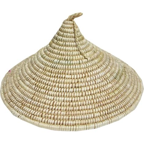 Chapeau de Paille Décoratif Tressé Beige Abat-Jour et Couvercle de Pot Matériau Naturel Sain et Résistant Accessoire Décoratif Cuisine et Salon Élément Artisanal (1/5)