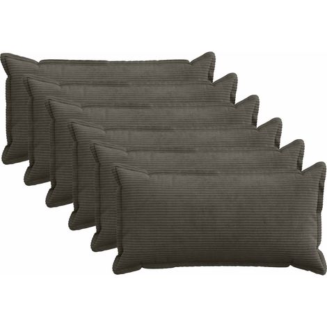 Housse de coussin 6 pc HOUTEN Anthracite 40 x 80 cm vidaXL
