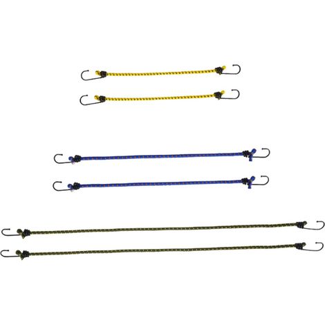 6pièces Corde Élastique Résistante à Usure pour Tentes Et Bagages Tendeur De Corde à Linge Portable avec Mousqueton pour Fixation Camping (1/5)