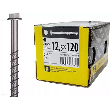 Boîte de 20 vis d'ancrage béton 12,5 x 120