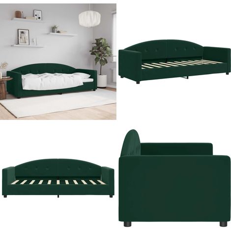 Tagesbett Dunkelgrün 80x200 cm Samt - Sofa - Bett - Schlafsofa - Gästebett - Wohnzimmer - Home & Living (1/5)