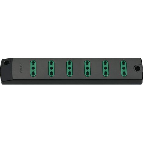 Prise Mobile multiprise 2P+T 16 A 250 V avec 6 Sorties sécurité Standard Italienne Type P17/11, livrée sans câble, Noir (1/2)
