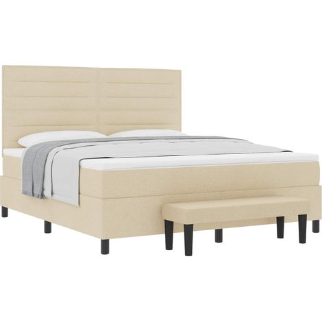 Maison Exclusive - Letto a molle con cuscino Crema 180 x 200 cm Tessuto