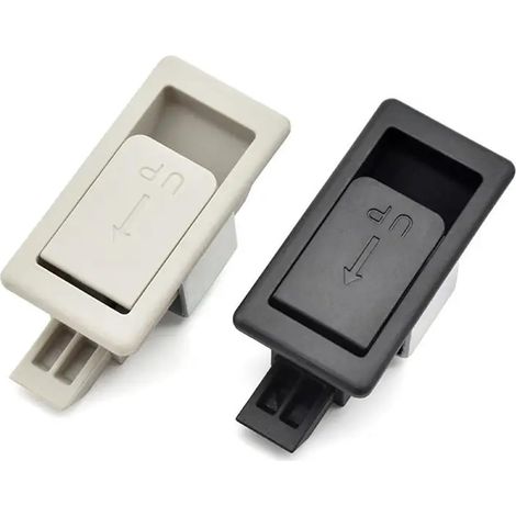 2 pièceArmoire électrique industrielle en plastique noir sans clé à percussion, verrouillage de panneau en ligne