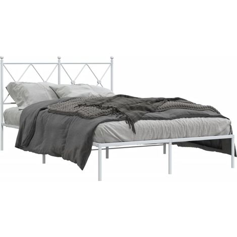 Maison Exclusive - Cadre de lit métal sans matelas et tête de lit blanc 120x190 cm