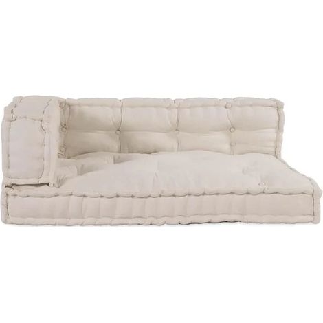 Plateau contenant 3 coussins de canapé, beige, 120 x 80 x 34 cm (1/5)