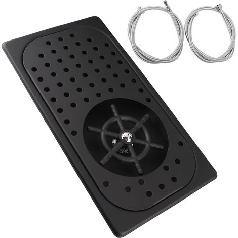 Rince-verres intégré Inox 304 Noir 32,5x17,4cm Jet haute pression sans électricité pour évier cuisine bar (1/5)
