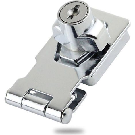 Loquet en alliage de zinc avec cadenas et clé – Serrure de sécurité pour meubles, boîtes aux lettres, armoires et tiroirs (1/4)