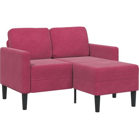 vidaXL Divano 2 Posti con Chaise longue a L Rosso Vino 125 cm Velluto (1/5)