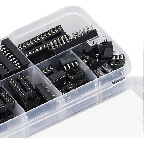 66-teiliges Sortiment an IC-Chip-Sockeln, isolierte Kunststoff-Flachstifte, IC-Komponenten für Schaltungen, 6- bis 28-polig