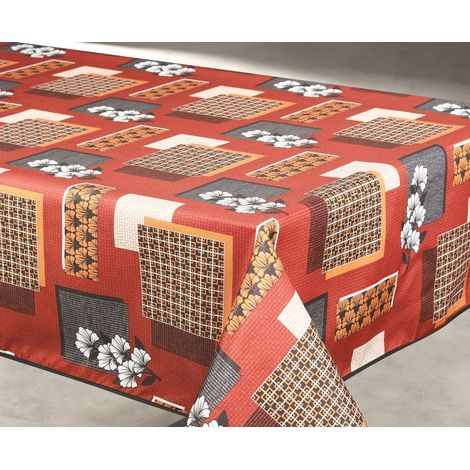 Tischdecke Polyester 140x240cm Aurore Terrakotta Auf Kleiderbügel - Access Deco