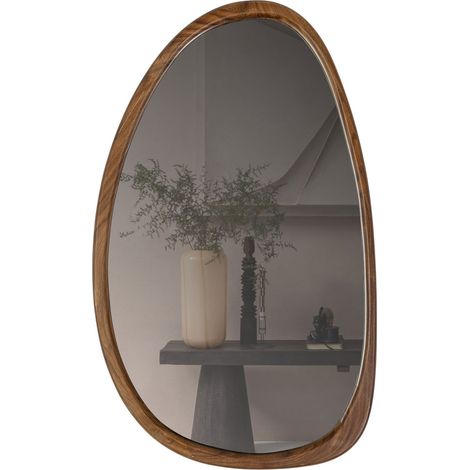 Miroir ovale 38x64 cm en bois brun