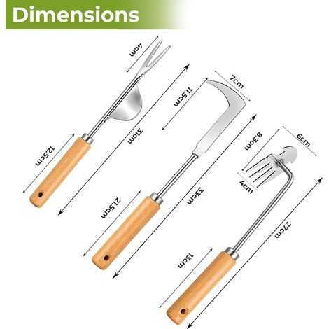 Arrache Mauvaise Herbe, Desherbeur Manuel avec Manche en Bois Désherbeur de Jardin en Acier Inoxydable, Rangement Facile, pour le Jardin, la Cour et les Joints de Pavés (1/2)