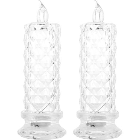 Lot De 2 Bougies Romantiques À LED Électriques sans Flamme Décoratives pour Anniversaire Et Mariage (1/5)