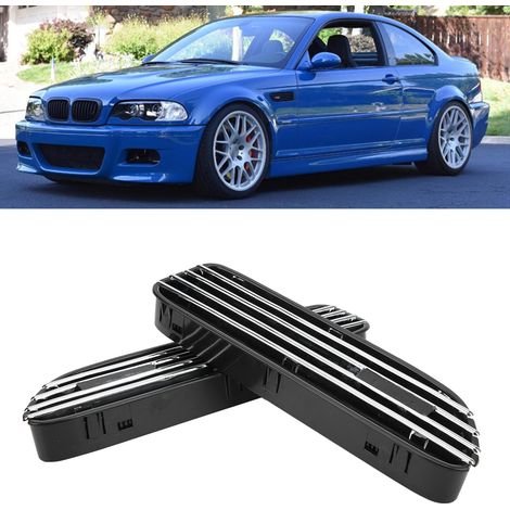 Aérations latérales d'aile de voiture compatibles avec BMW E46 M3 E90 M3, finition électroplaquée (1/5)