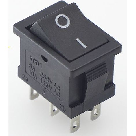 KCD1-202 Interruptor Basculante Negro de 6 Pines (1/5)