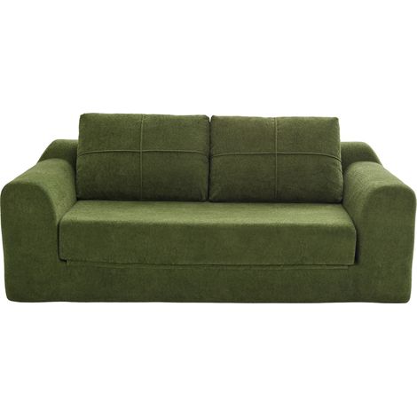 CHICFURN Sofá cama 2 plazas 179x95x79 cm tejido verde militar sin montaje para espacios pequeños (1/5)