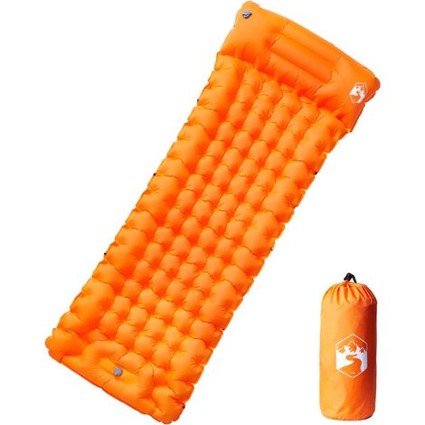 Selbstaufblasende Isomatte mit Kissen Orange (1/5)