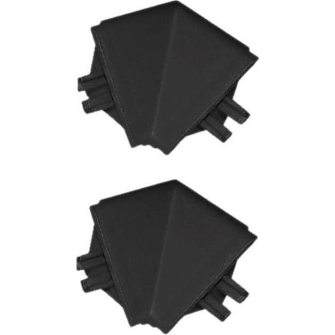 2x Connecteur angle intérieur rentrant jonction d'angle 90° pour rail profil décoratif plinthe moulure Extrémité Coin Finition Plan de travail Cuisine Meuble, en plastique noir (1/2)