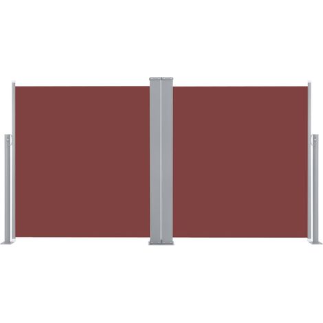 Toldo lateral retráctil/protección visual para patio jardín terraza balcón 120 x 600 cm marrón 020007406