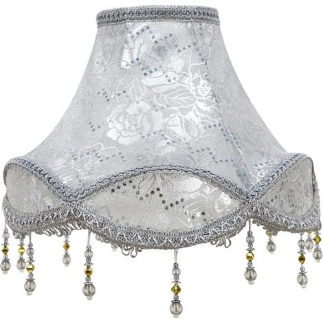 1 Abat-jour Rétro Argent 18x45x32cm Pour E14 E27 Lampe De Table Lampadaire Salon