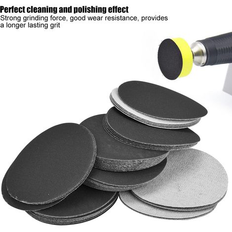 50 pièces disques abrasifs auto-agrippants 75 mm pour ponceuse, papier de ponçage et polissage, grain 400 (1/5)