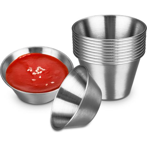 Edelstahl-Ramekins für Saucen und Würzmittel, hochwertige, multifunktionale Metall-Ramekins, perfekt für alle heißen und kalten Saucen, Einzelportionen (12,4 oz)