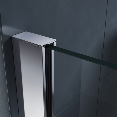SIRHONA Porte de douche à l'italienne, Paroi de douche pour salle d'eau Panneau en verre de sécurité 6mm avec barre de support 70x200cm