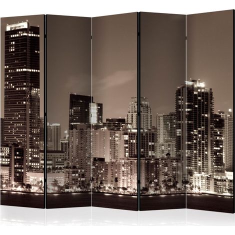Paravent 5 Volets "Miami in Sepia" 172x225cm (1/2)