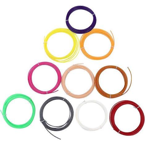1,75 mm Hochtemperatur-PCL-Filament für 3D-Drucker, 3D-Stift-Filament-Nachfüllpackungen (5 m, 10 zufällige ABS-Farben) – 5 m – Bunt (1/4)