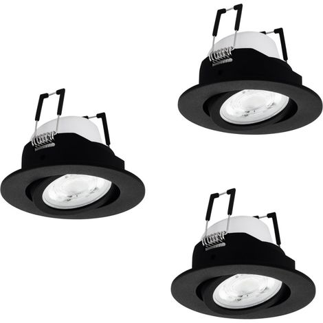 Lot de 3 spots encastrés Saliceto-Z Noir intelligent - 902287