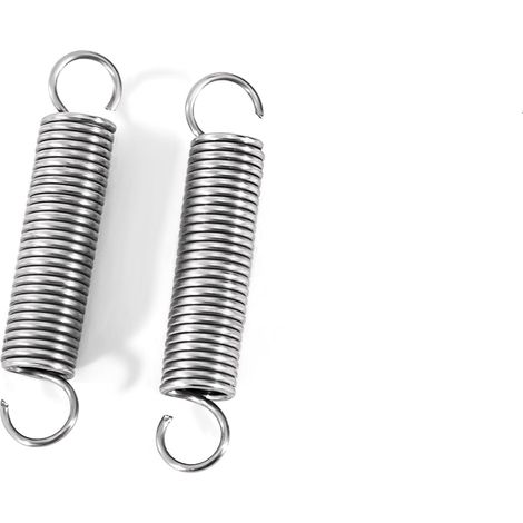 20 Pièces - Ressort de Traction - Acier Inoxydable - Double Crochet pour Fixation et Assemblage - Couleur Argent - 0,35x3x15 mm (1/5)