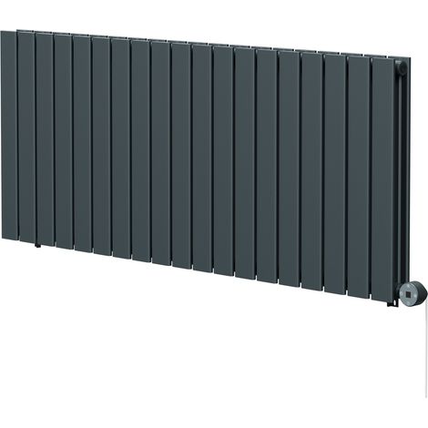Hudson Anthracite 600mm x 1440mm Horizontal Digital Thermostatic Electric Double Panel Radiator (1/5)