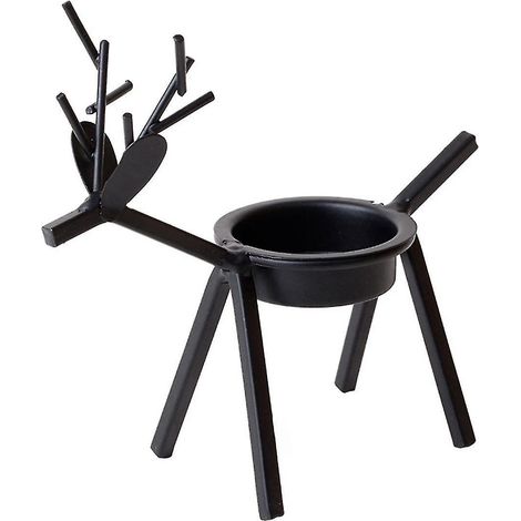 Kerzenhalter aus Metall in Rentierform, Rentier-Kerzenhalter für die weihnachtliche Tischdekoration