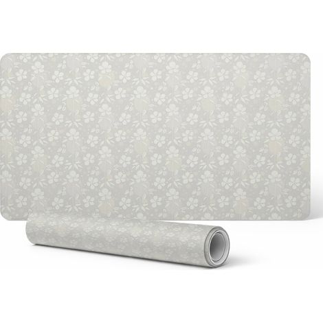 Alfombrilla de escritorio de vinilo con elegante estampado floral retro, 100x50 cm.