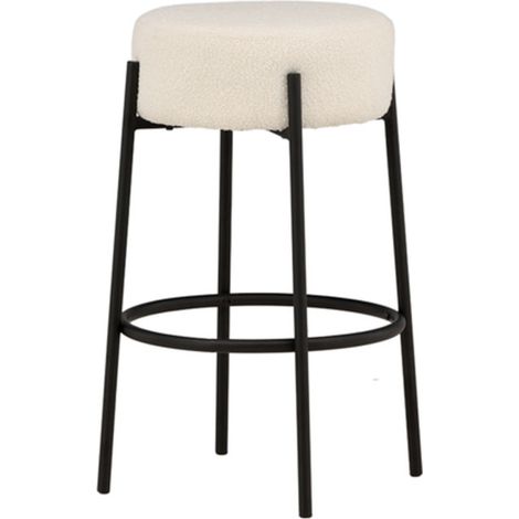 Tabouret de Bar Bouclette "Tucson" 70cm Blanc (1/5)