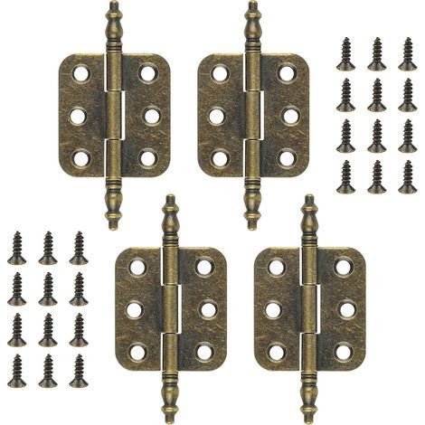 Vintage-Möbelscharniere, dicke bronzene Klappscharniere, geeignet für Vintage-Möbel, Schränke und Schmuckkästchen (bronzefarben, 70  34 mm - 4 Stück).