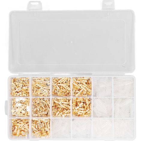 Kit de 1000 cosses mâles et femelles, connecteurs plaqués or isolés en PVC ignifugé (1/5)