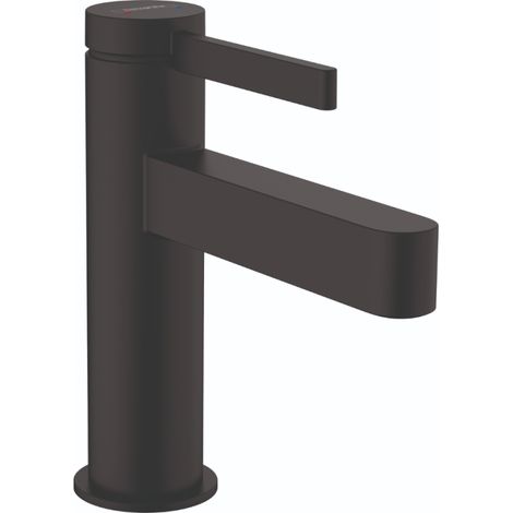 Hansgrohe Finoris - Grifo de lavabo 100, con desagüe Push-Open, EcoSmart, negro mate 76010670 (1/3)