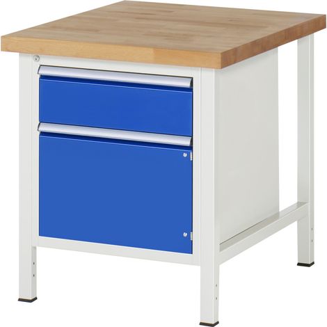 Rau Werkbank höhenverstellbar 8152A2, B750xT900xH840-1040mm, 1x Schublade-TA, 1x Tür (1/5)