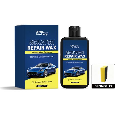 Autowachs zur Kratzerpflege, Autopolitur, Restaurierung, Lackpflege, Kratzerreparaturcreme – Wachs 100 g 1 + Schwamm 1 -- BIEMMEDUE (1/5)