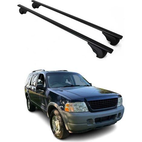 OMAC Dachträger Querträger für Ford Explorer III 2002-2005 – Abschließbar – Max. 75 kg – 2 Stangen Stahl Schwarz (1/5)