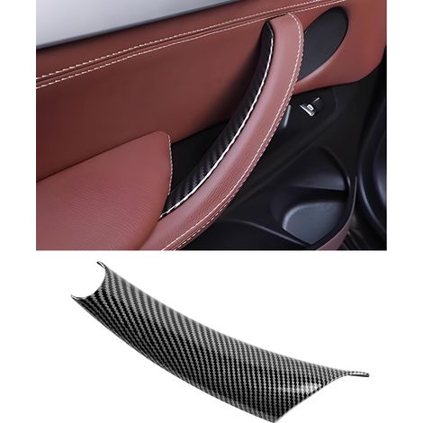 Couvre Poignée de Porte Intérieure Gauche pour X5 E70 (2006-2013) X6 E71 (2008-2014) E72 (2010-2015) Protège les Poignées de Porte d'Origine Gauche arrière Fibre de Carbone (1/5)